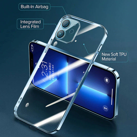 iPhone 11 All Series Electroplating Silicone Transparent Glitter Case