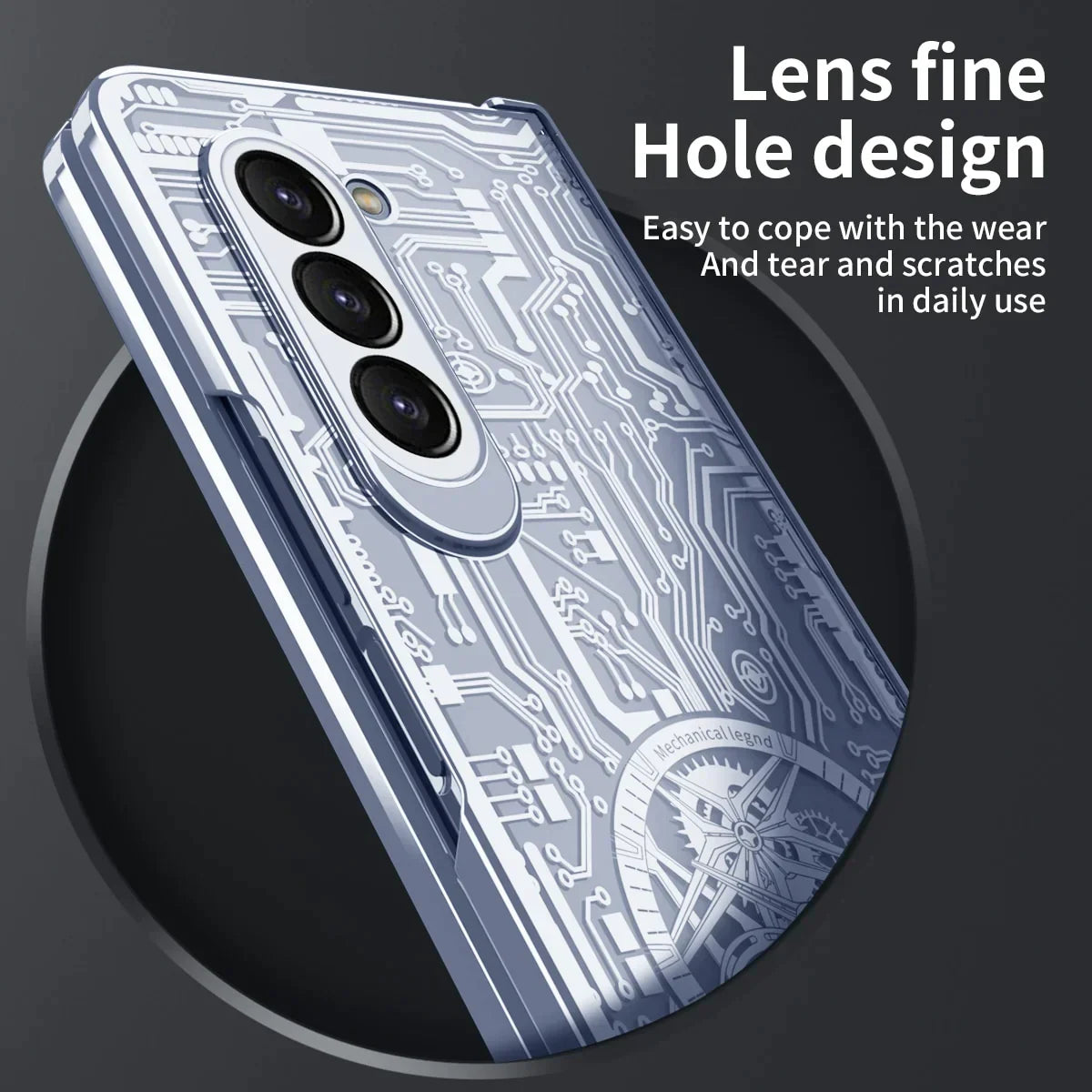 Mechanical Design MagSafe Transparent Shockproof Cover For Samsung Galaxy Z Fold 5