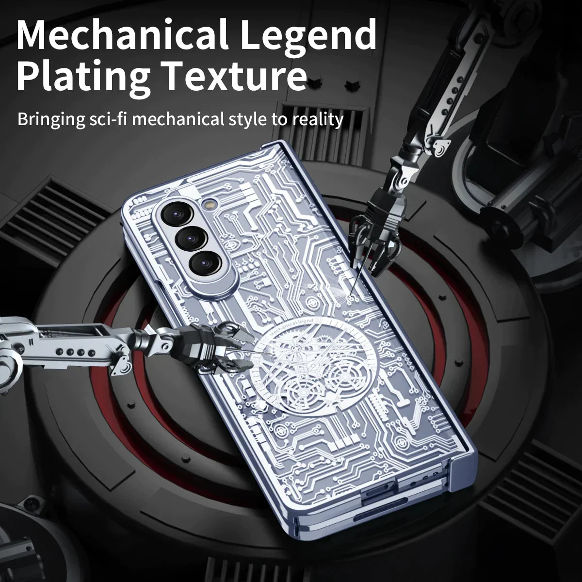 Mechanical Design MagSafe Transparent Shockproof Cover For Samsung Galaxy Z Fold 5