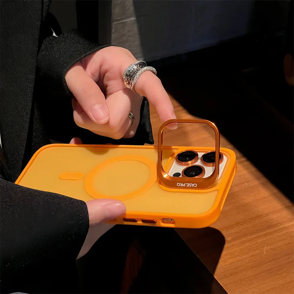 Elegant Metal Bracket Kickstand Case - iPhone 16 Series