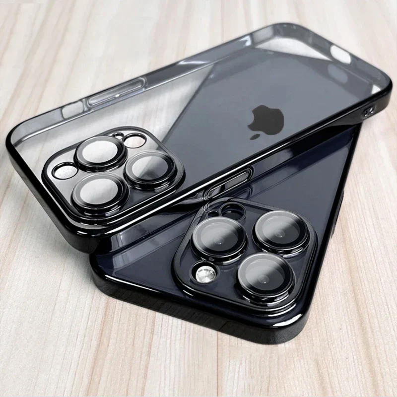 IPHONE 14 SERIES ELECTROPLATING  CASE WITH LENS PROTECTION