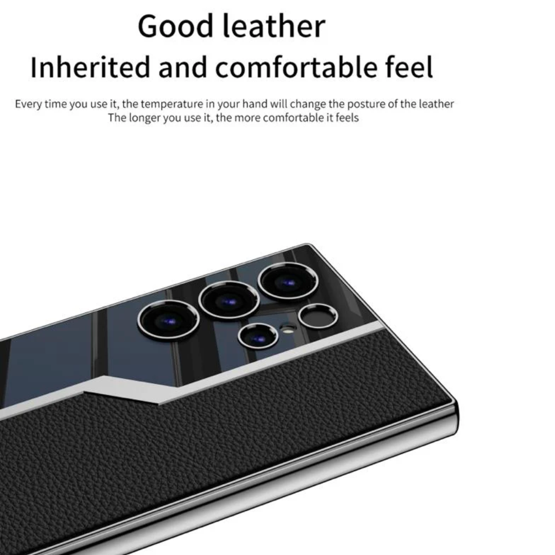 Shockproof Leather Back Cover With Camera Protection - Samsung