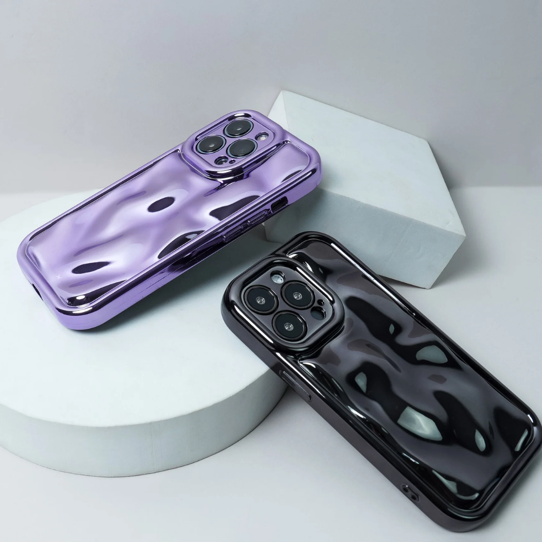 3D Mirror Meteorite Texture Glossy Phone Case -iPhone