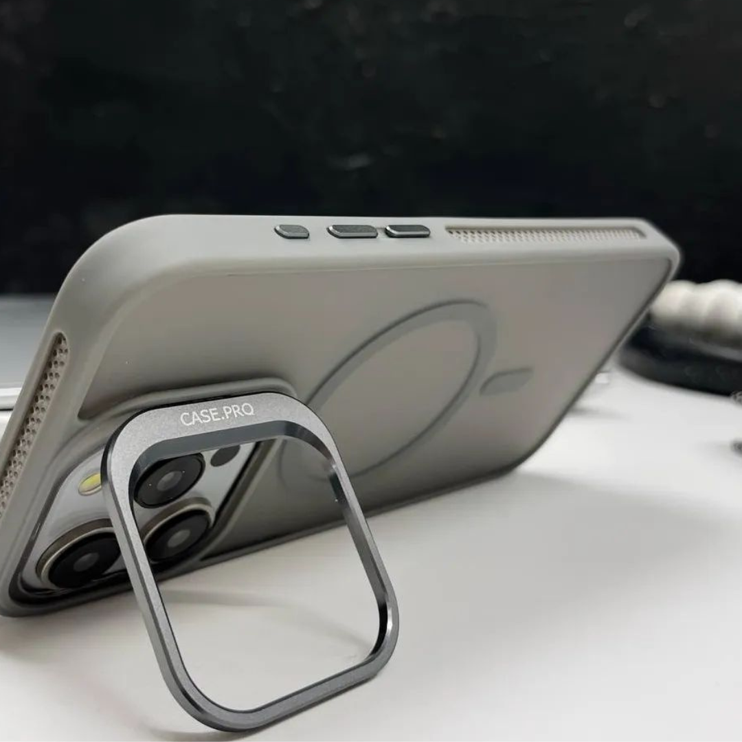 Elegant Metal Bracket Kickstand Case - iPhone 16 Series