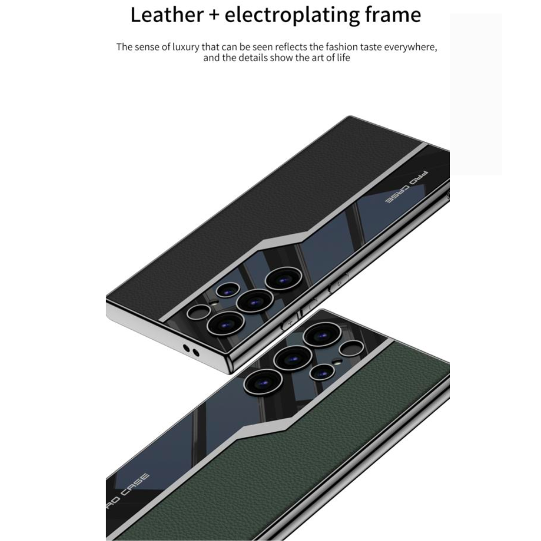 Shockproof Leather Back Cover With Camera Protection - Samsung