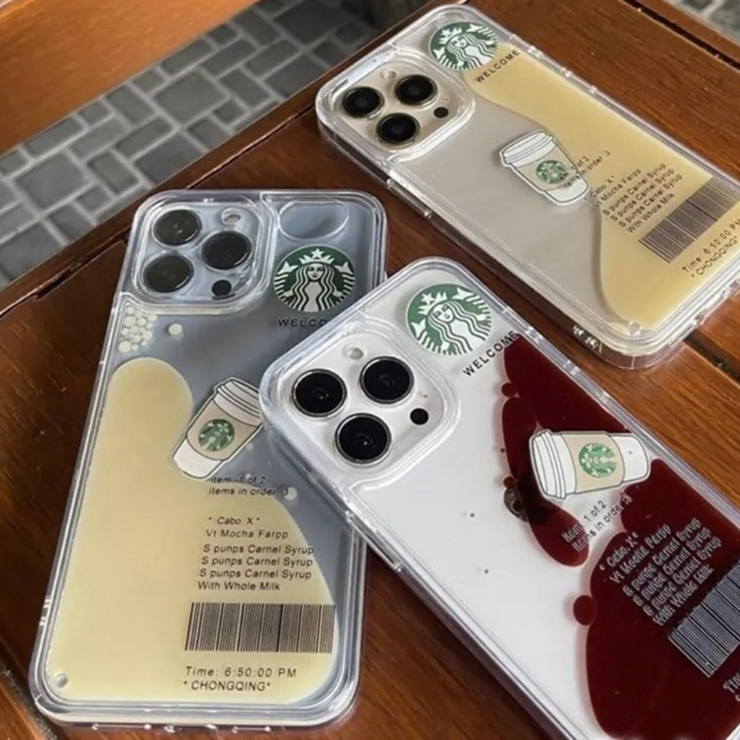 iPhone 15 Series Starbucks Liquid Coffee Floating Cup Case