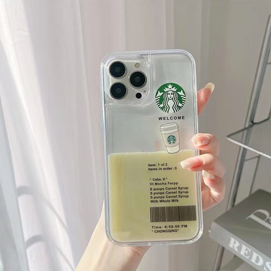 iPhone 15 Series Starbucks Liquid Coffee Floating Cup Case