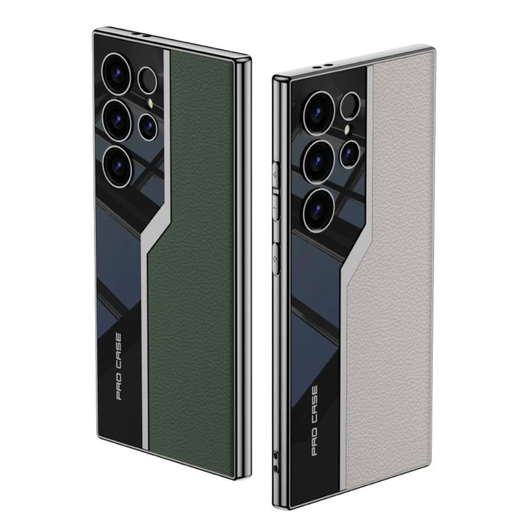Shockproof Leather Back Cover With Camera Protection - Samsung
