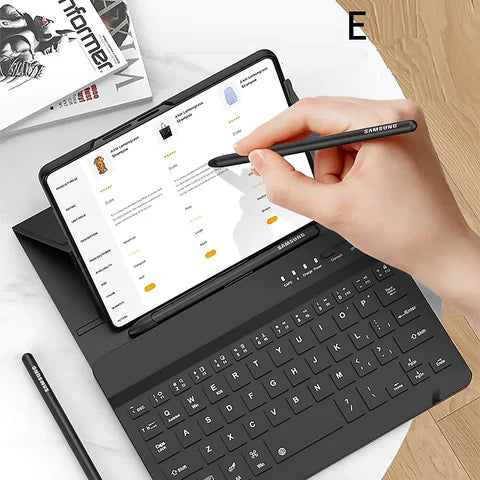 Wireless Keyboard Leather Magnetic Flip Case For Z Fold 5