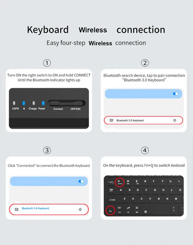 Wireless Keyboard Leather Magnetic Flip Case For Z Fold 5