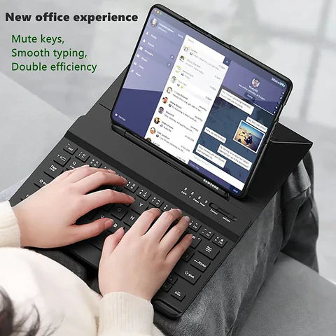 Wireless Keyboard Leather Magnetic Flip Case For Z Fold 5