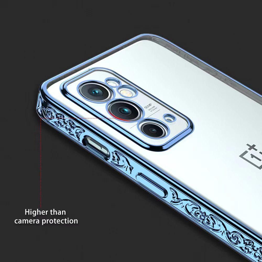 OnePlus Series Electroplating Boarder Designed Transparent Glitter Case