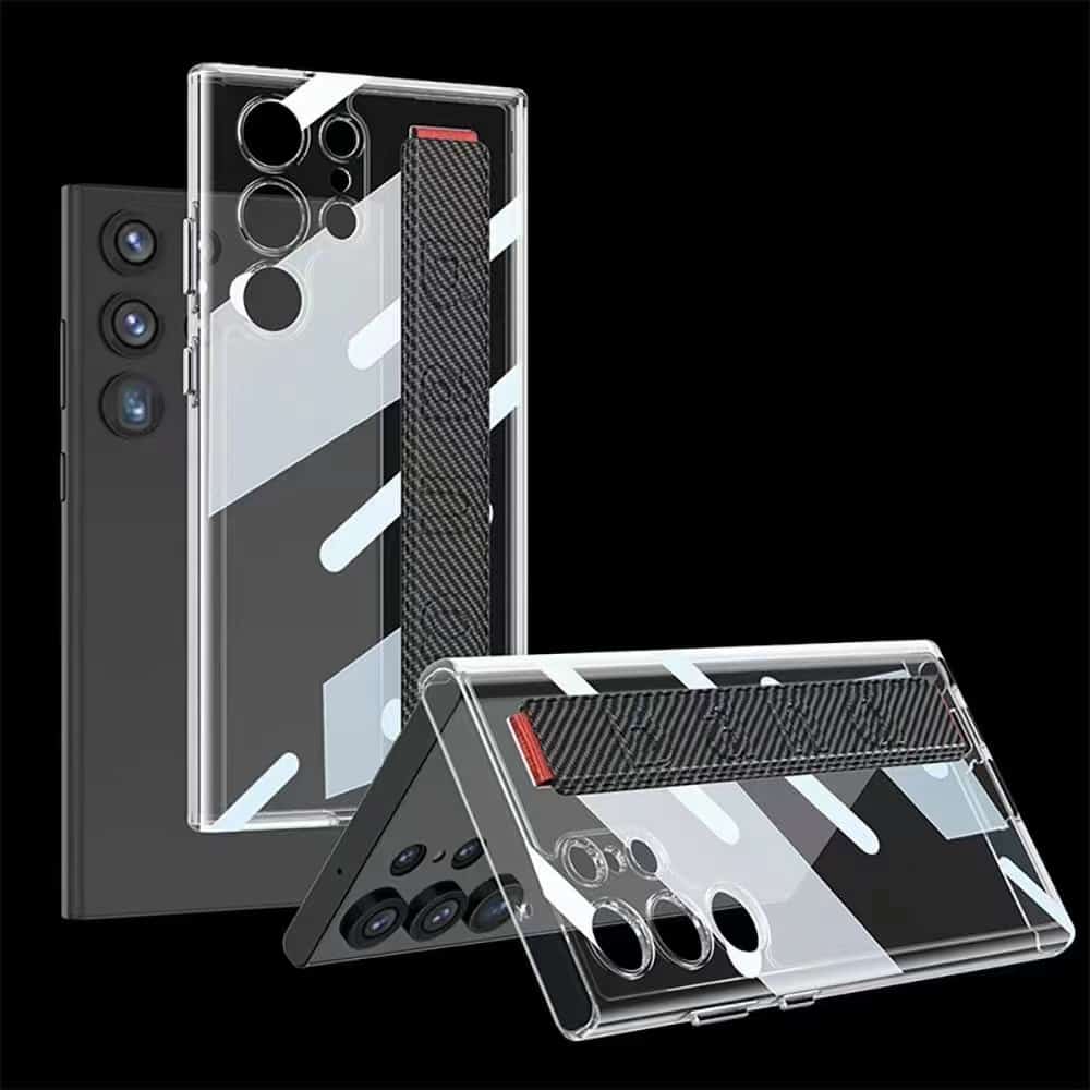 Premium Transparent Elastic Wristband Holder Case For Galaxy S23 Ultra