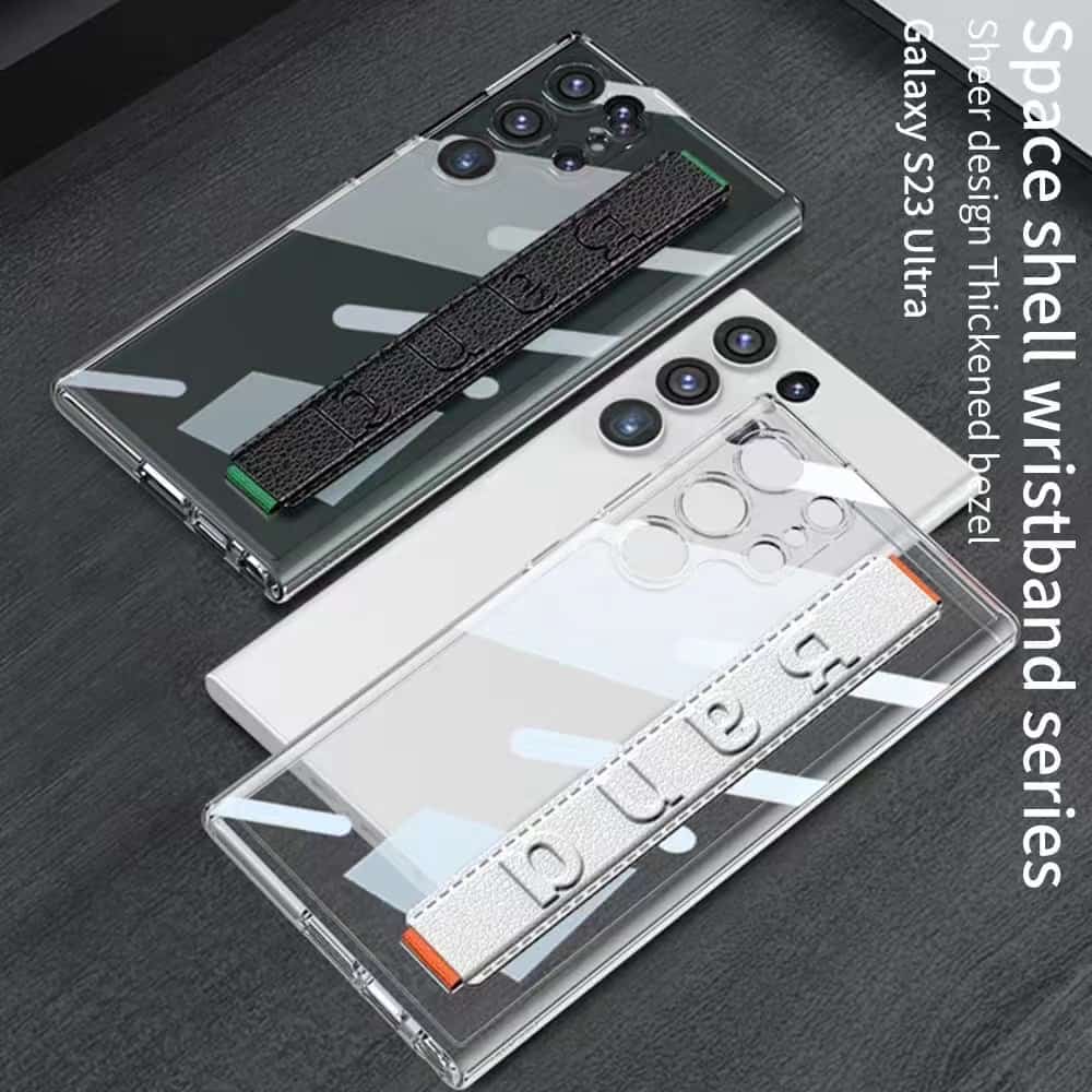 Premium Transparent Elastic Wristband Holder Case For Galaxy S23 Ultra