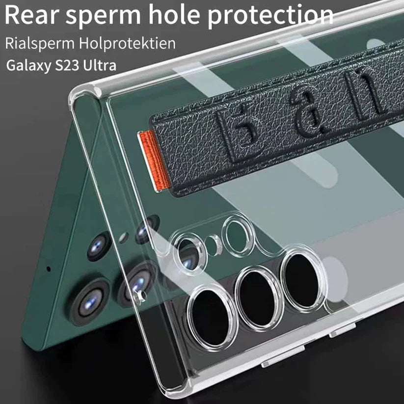 Premium Transparent Elastic Wristband Holder Case For Galaxy S23 Ultra