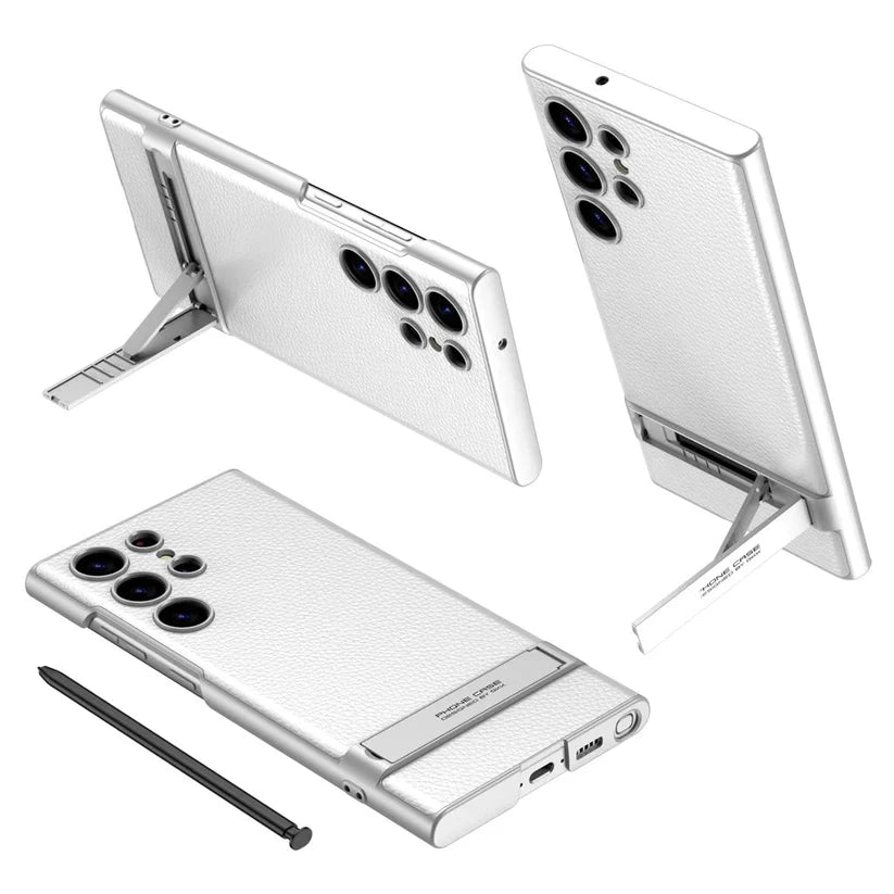 Luxury Leather Side Stand Case For Galaxy S23 Ultra