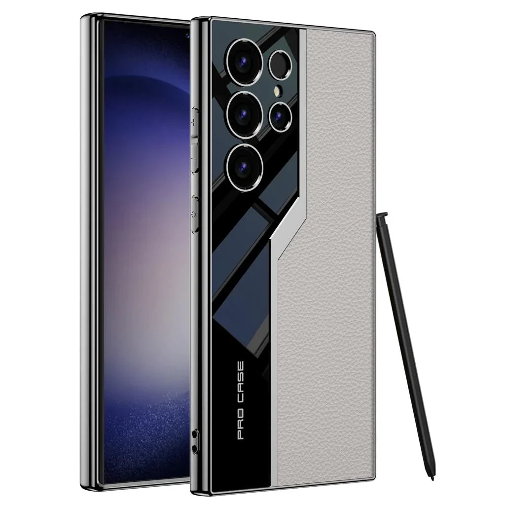 Shockproof Leather Back Cover With Camera Protection - Samsung