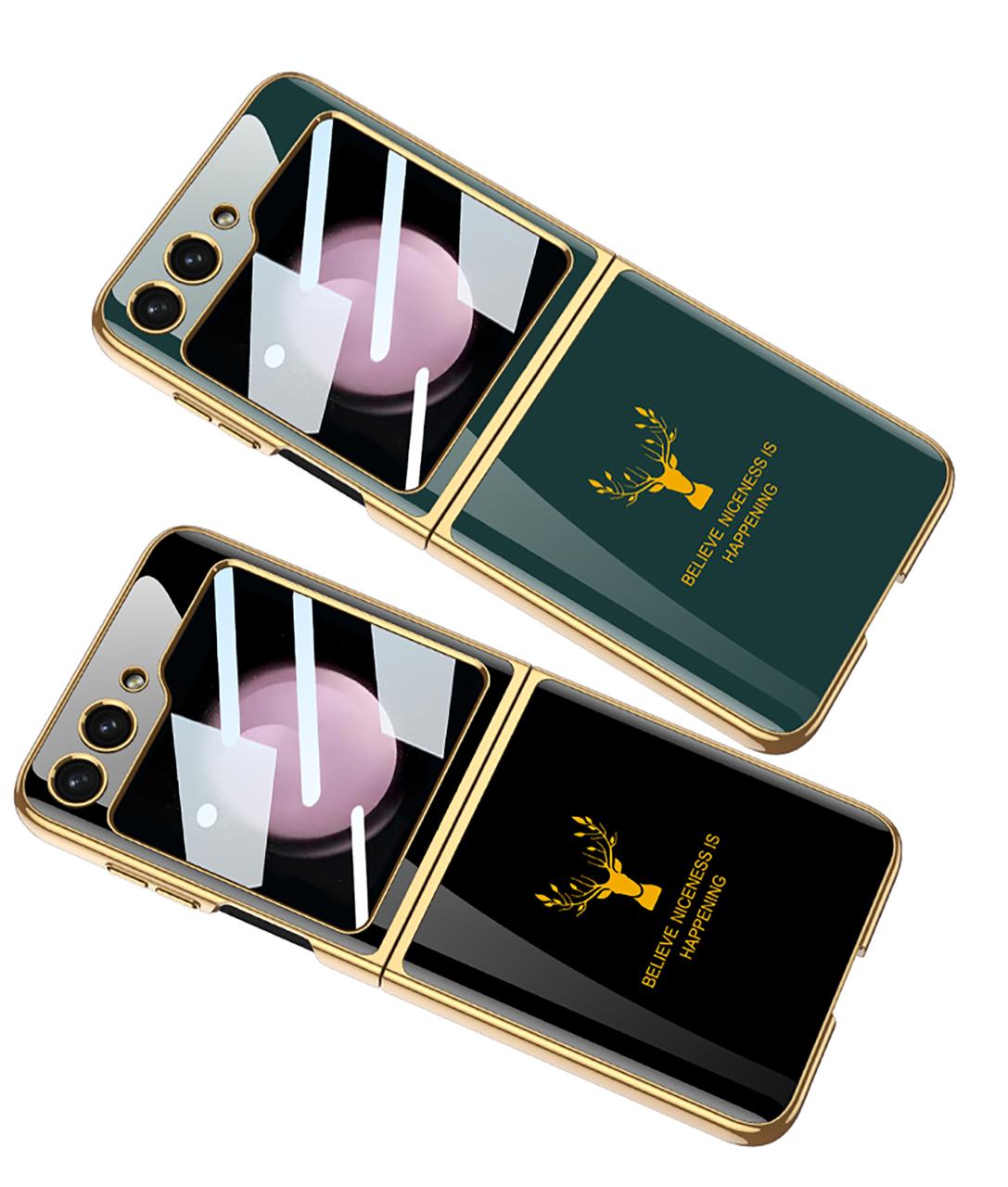 Samsung Galaxy Z Flip Series Deer Pattern Glass Case