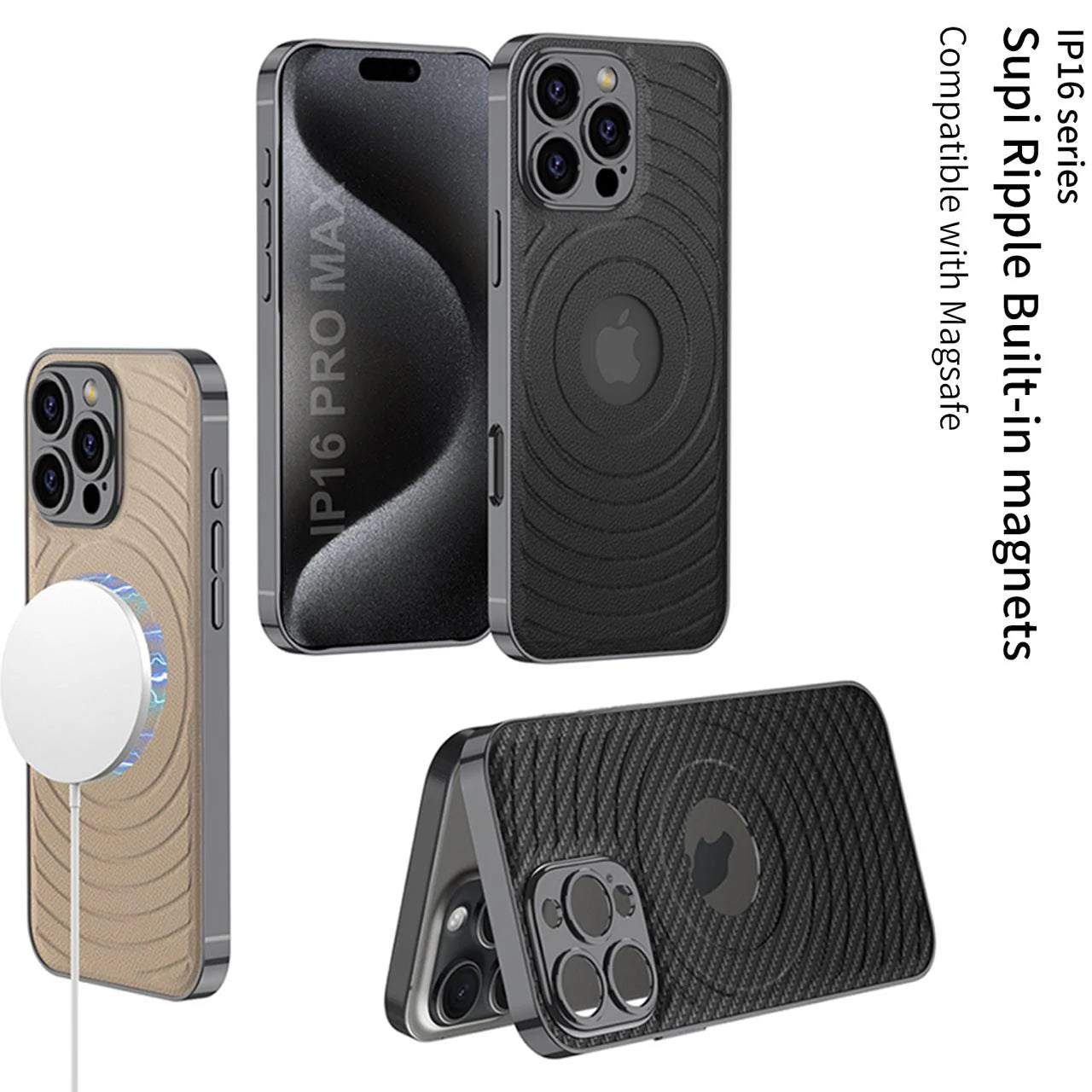 Elegant Magnetic Logo-Cut Back Case- iPhone 16 Series