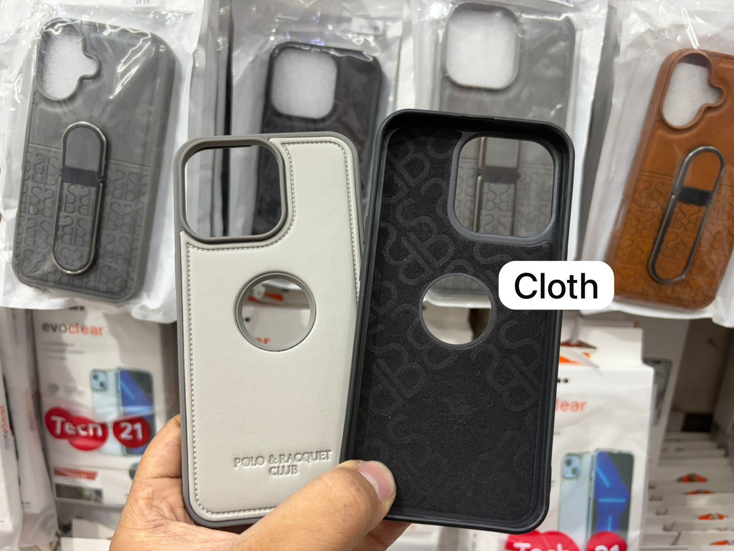 Premium Leather Logo Cut Case- iPhone Series