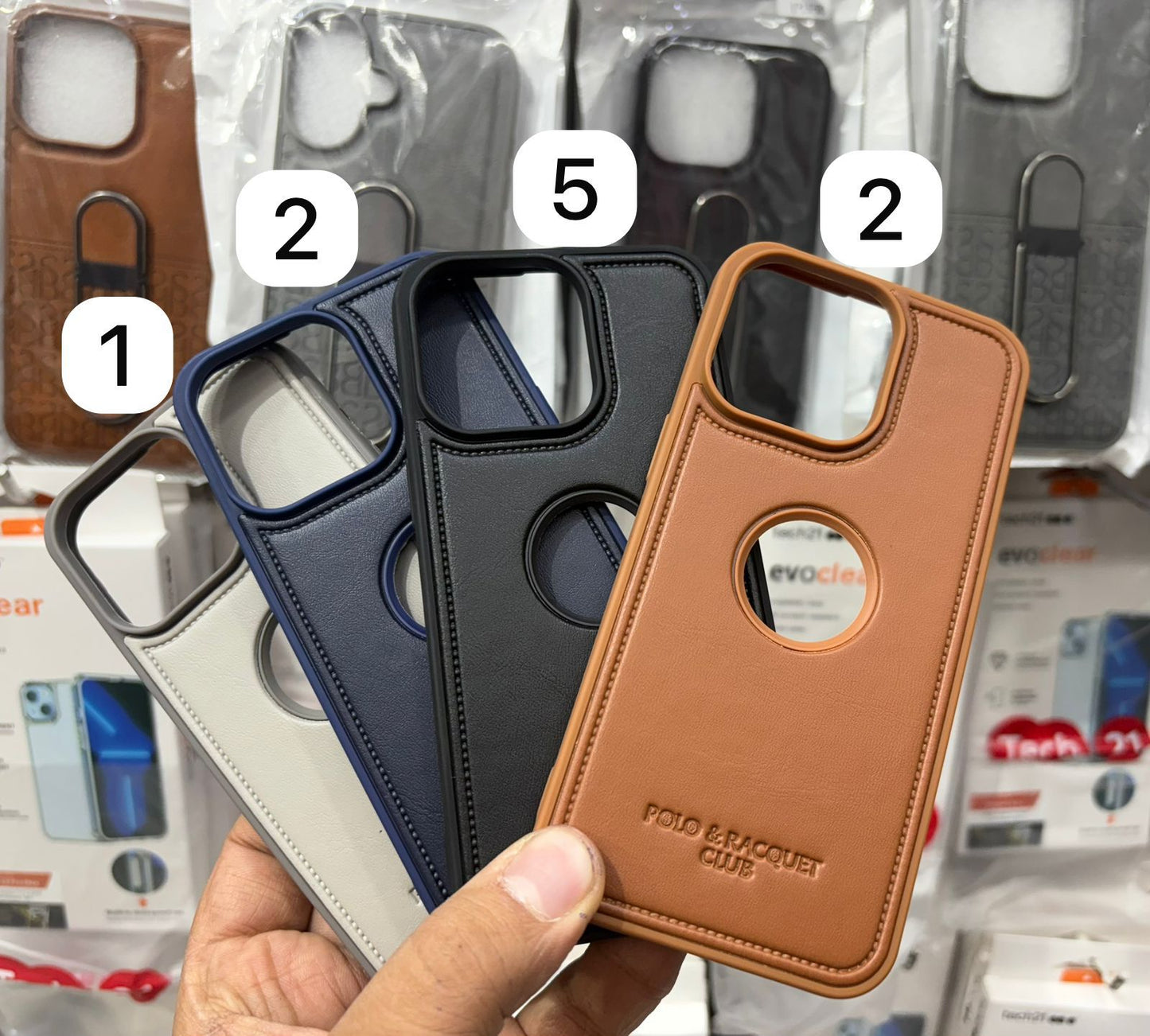 Premium Leather Logo Cut Case- iPhone Series