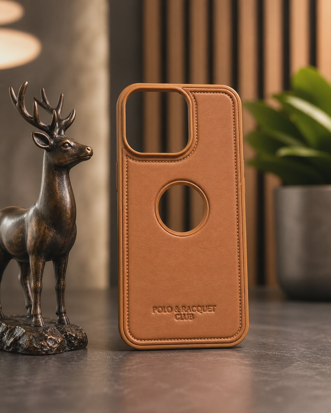 Premium Leather Logo Cut Case- iPhone Series