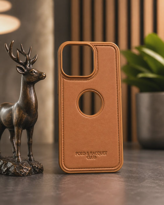 Premium Leather Logo Cut Case- iPhone Series