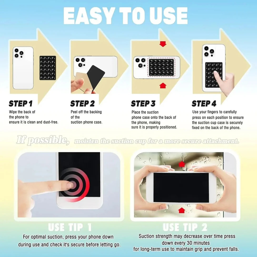 Double-Sided Phone Back Suction Cup Holder