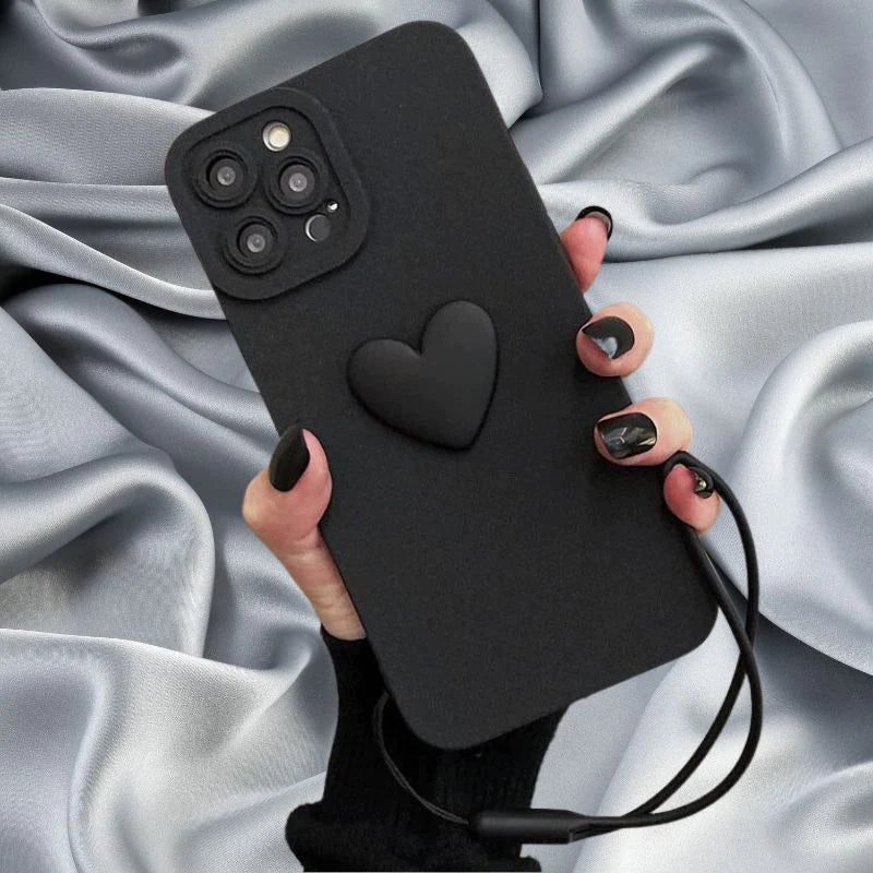 Dark Black Stylish Heart Lux Case