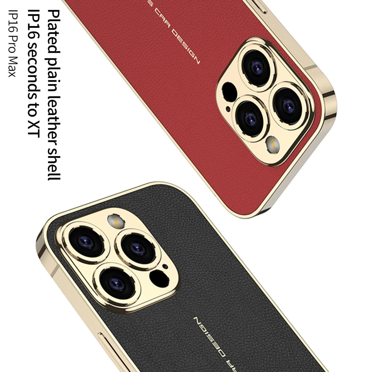 Luxury Leather Golden Camera Case - iPhone
