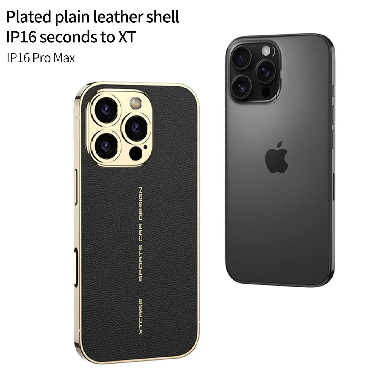 Luxury Leather Golden Camera Case - iPhone