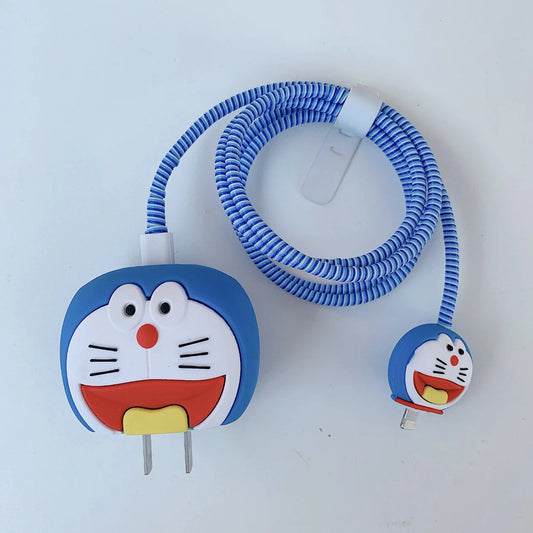 Cute 3D Cartoon Character Stitch Cable Protector  (Blue)