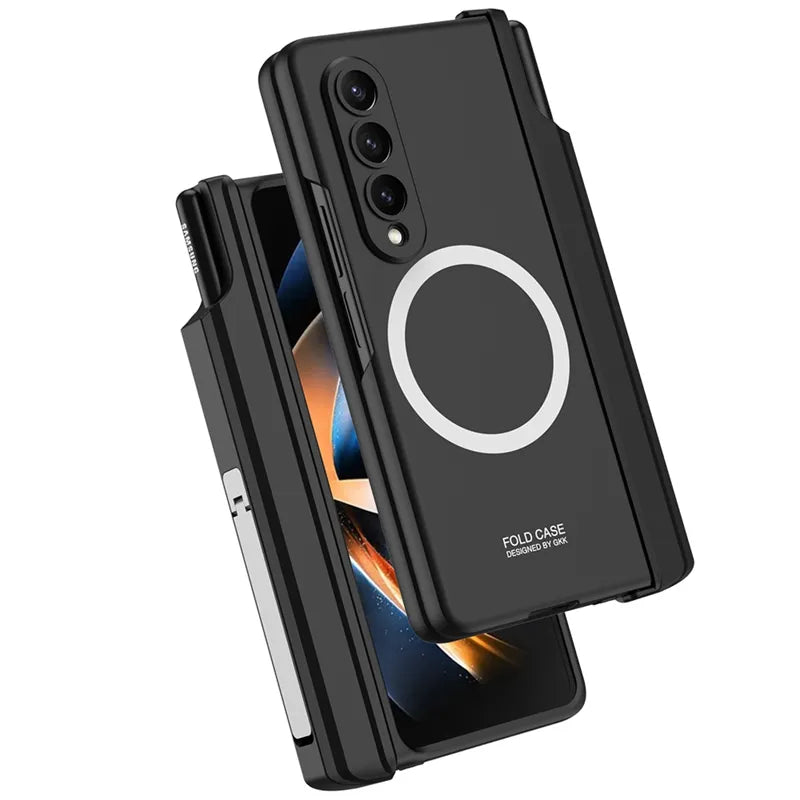 Magnetic with Hinge Protective Stand Case For Fold 3 & 4