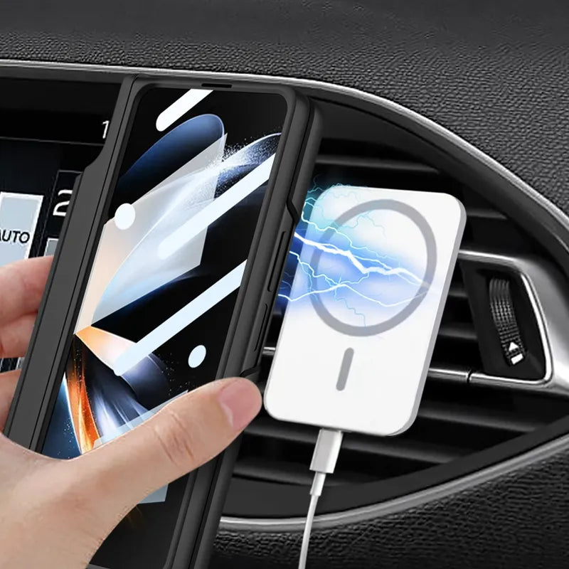 Magnetic with Hinge Protective Stand Case For Fold 3 & 4