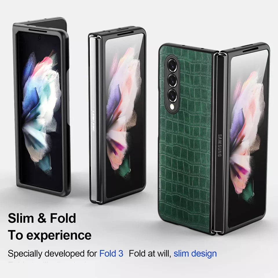 Croco Leather  Pattern Case for Galaxy Z Fold 4