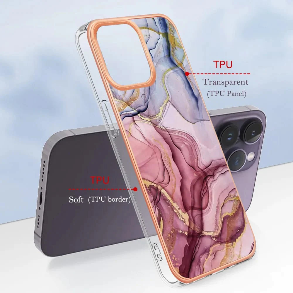 Lustrous Marble Pattern Fancy Case - iPhone