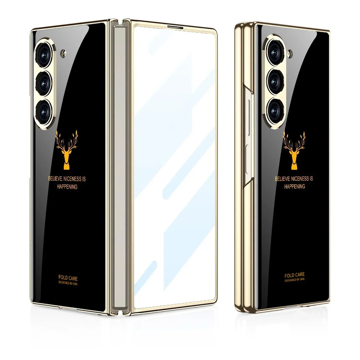 Galaxy Z Fold 7 Deer Pattern Glass Case