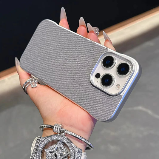 Metallic Borderless Leather Case- iPhone