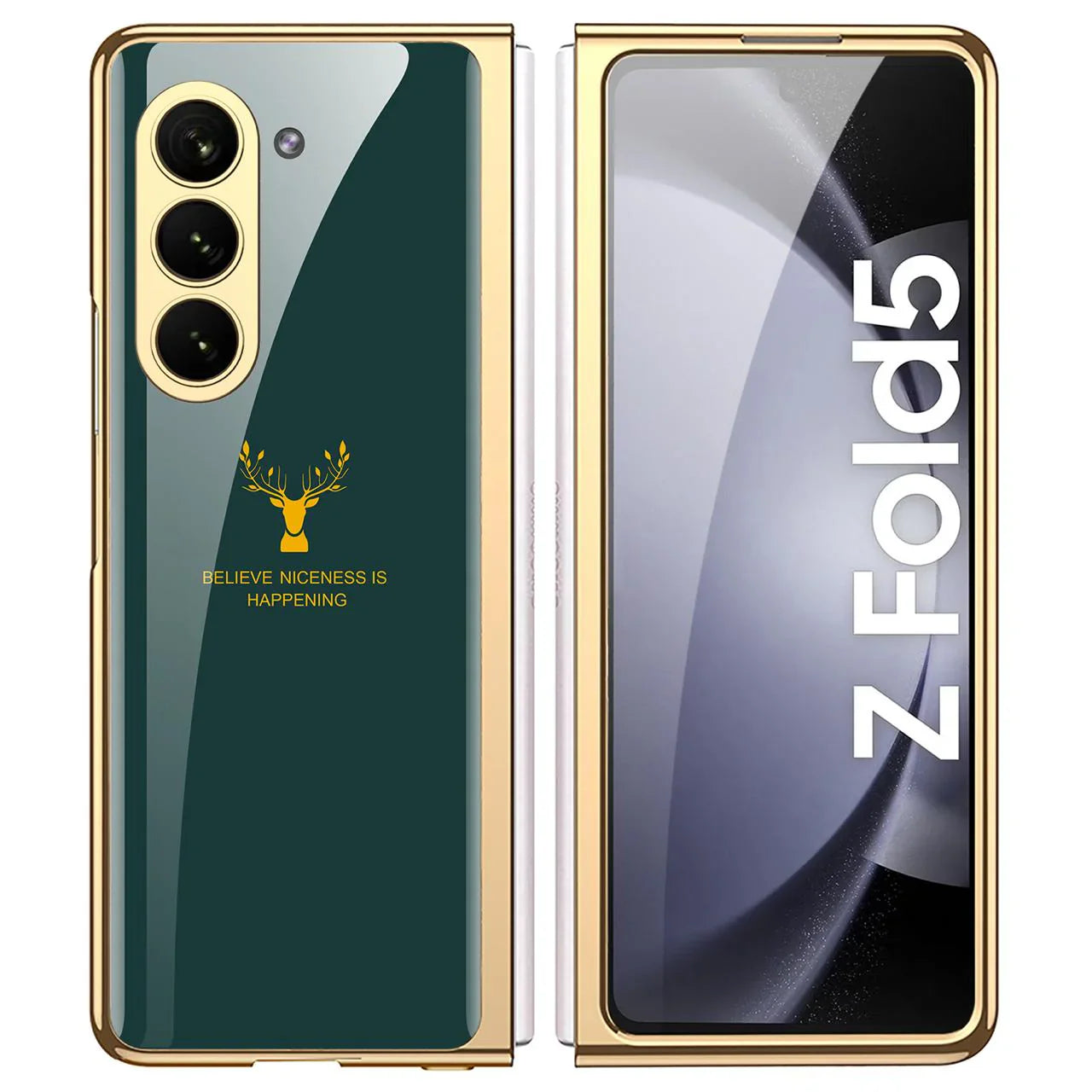 Deer Pattern Glass Case Samsung Galaxy Z Fold Series