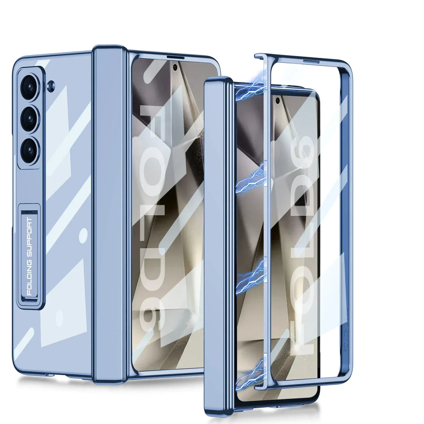 Transparent Magnetic Hinge Case With Stand- Galaxy Z Fold Series