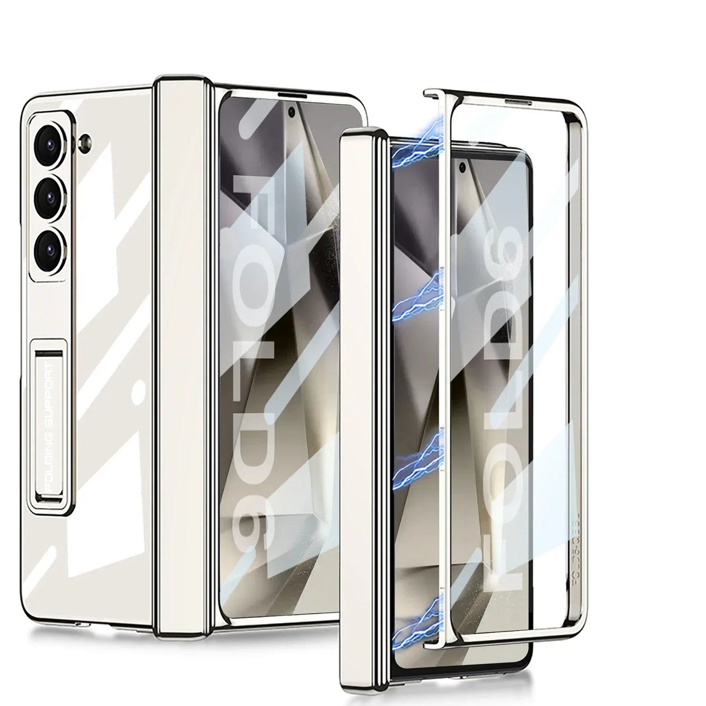 Transparent Magnetic Hinge Case With Stand- Galaxy Z Fold Series
