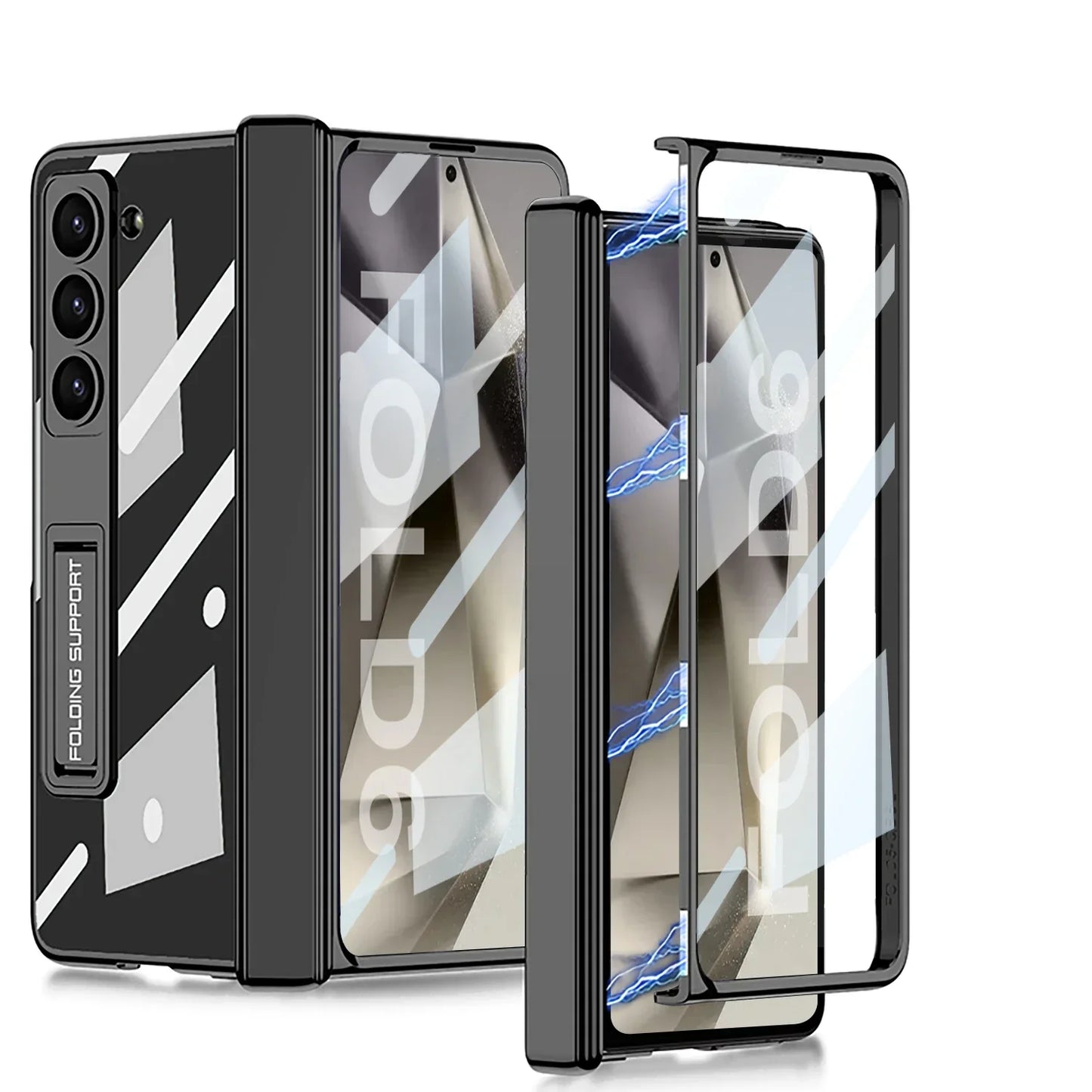 Transparent Magnetic Hinge Case With Stand- Galaxy Z Fold Series