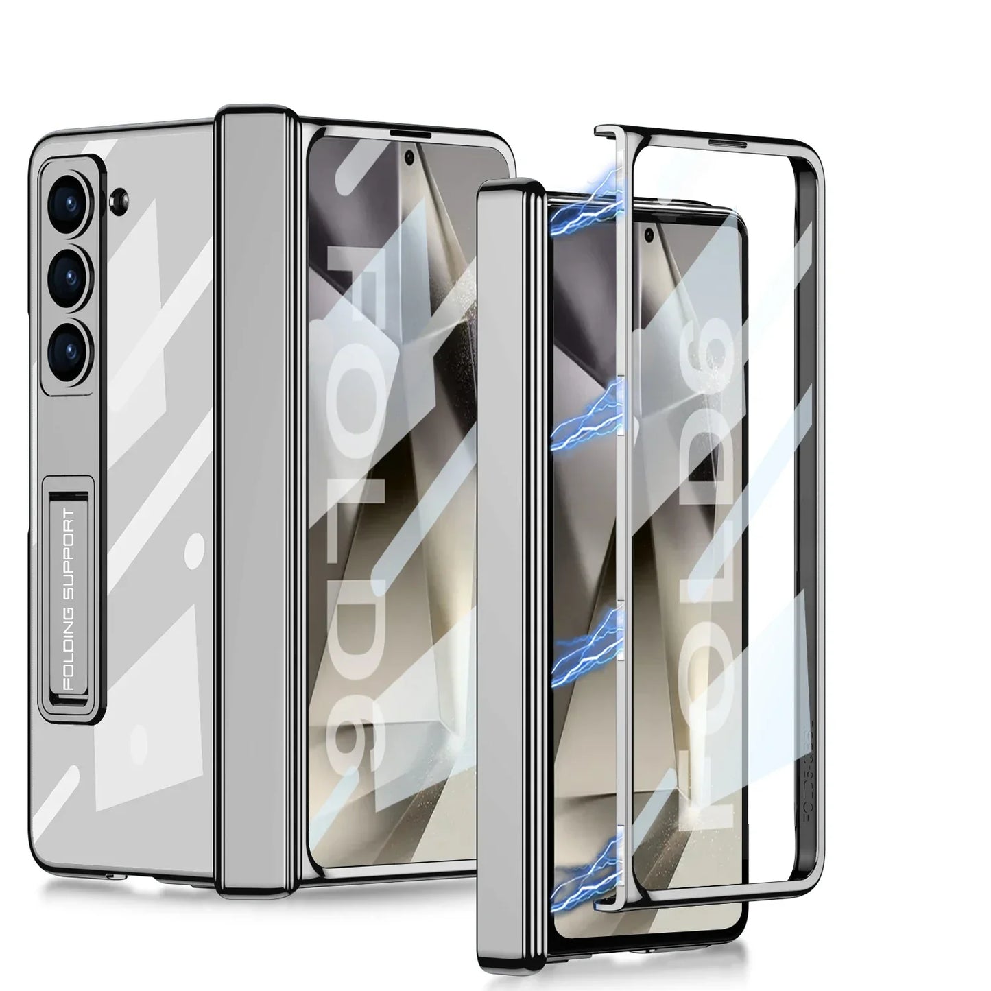 Transparent Magnetic Hinge Case With Stand- Galaxy Z Fold Series