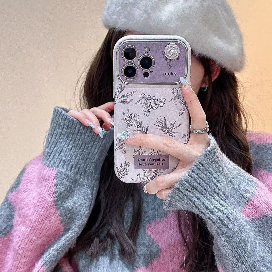 Premium Purple Blossom Phone Case with Charm - iPhone Series