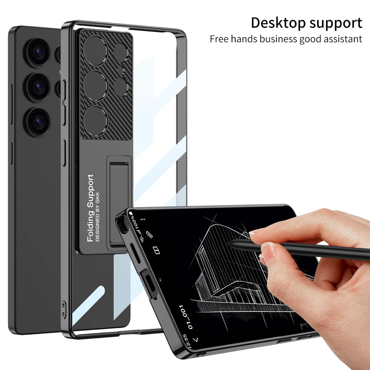Transparent Bracket Case For Galaxy S25 Ultra