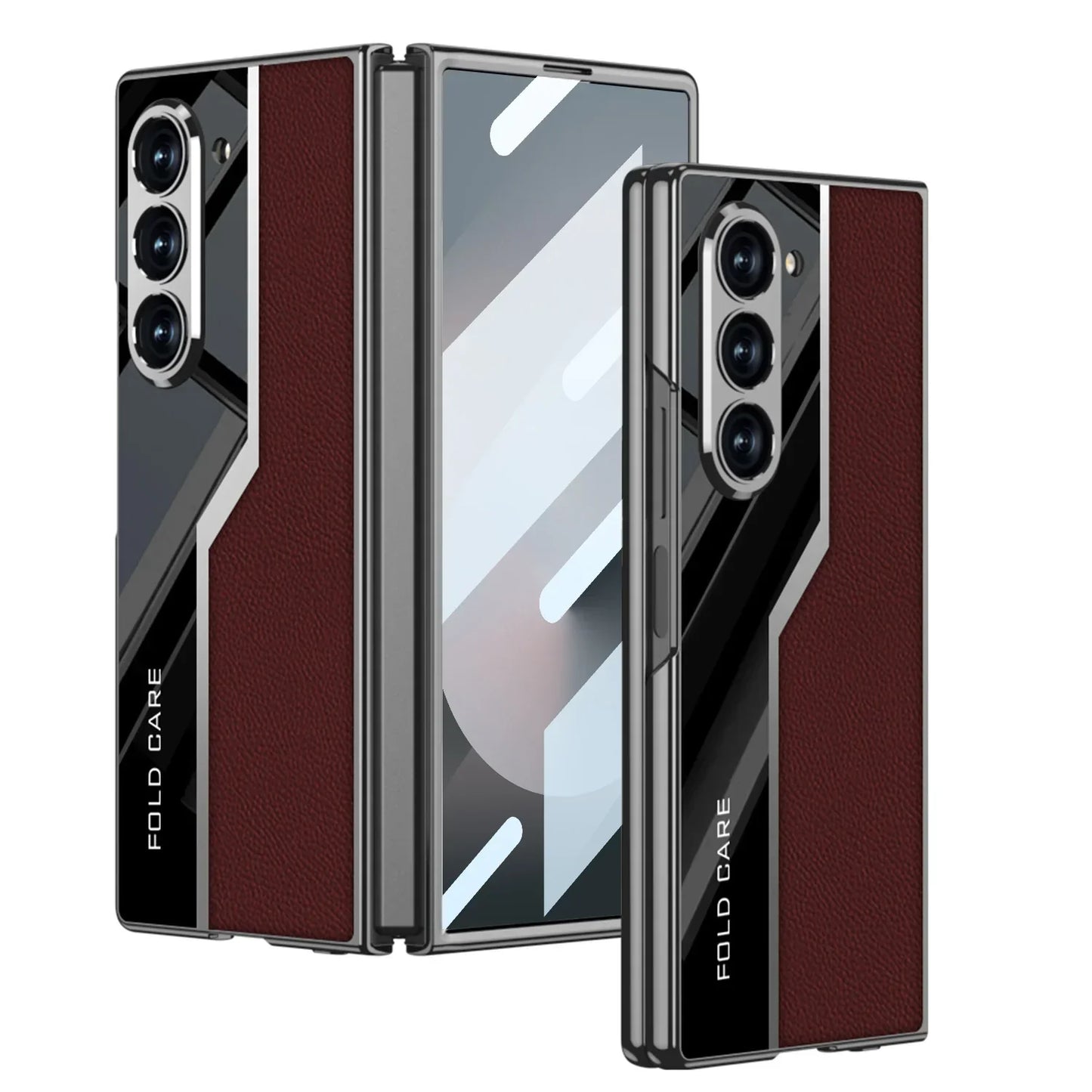 Classic Pattern Plain Leather Craft Case For Galaxy Z Fold Series