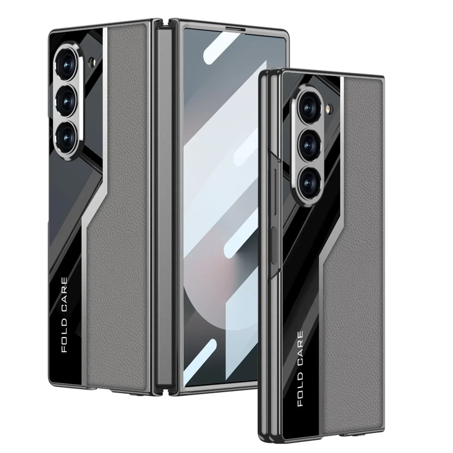 Classic Pattern Plain Leather Craft Case For Galaxy Z Fold Series