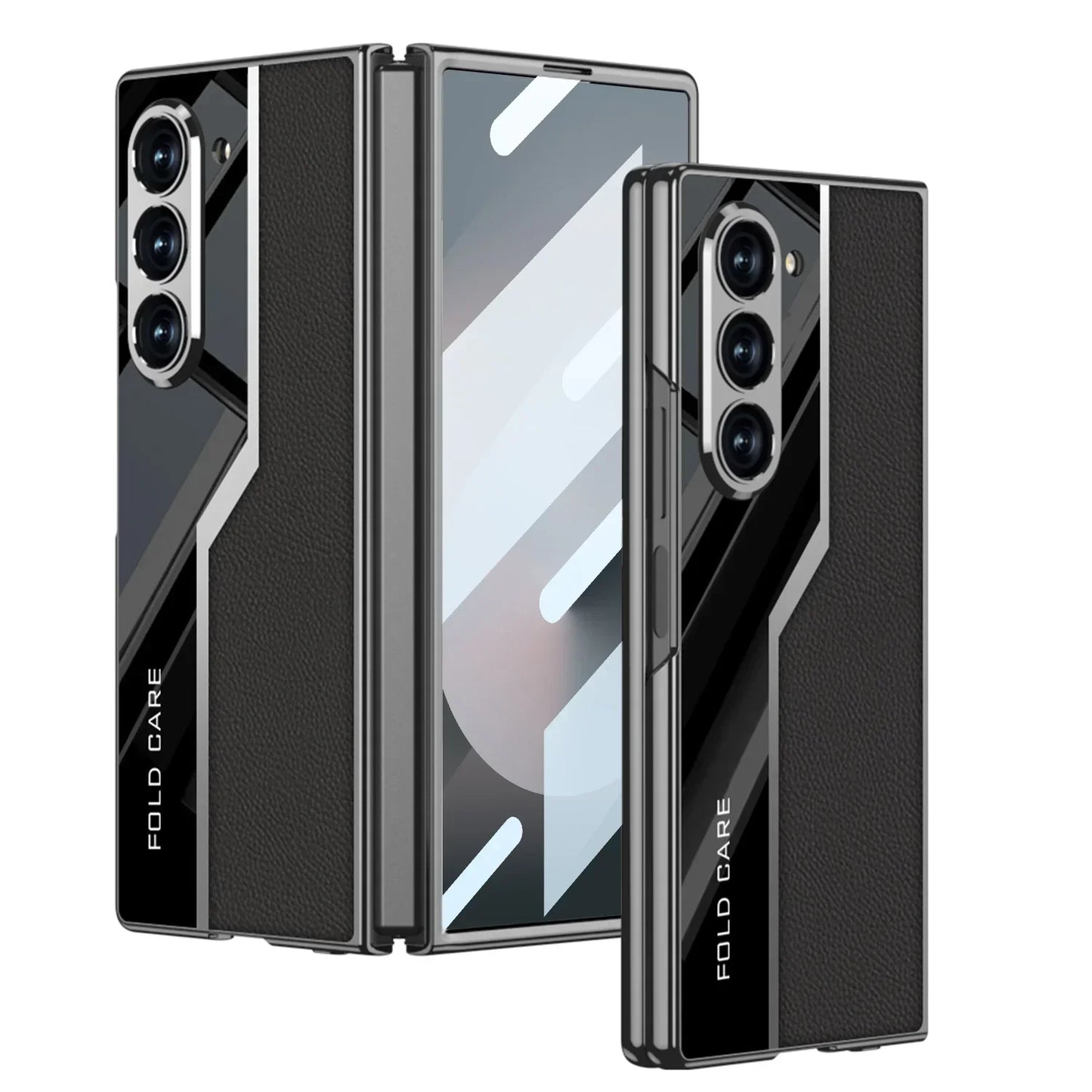 Classic Pattern Plain Leather Craft Case For Galaxy Z Fold Series