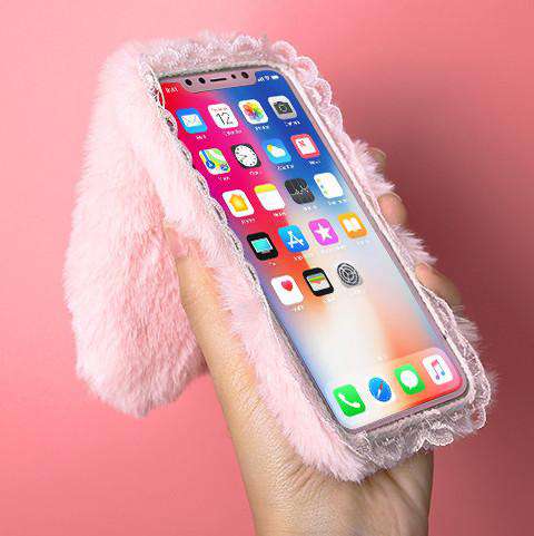 Cute Coney Rabbit Fur Lavish Case - iPhone