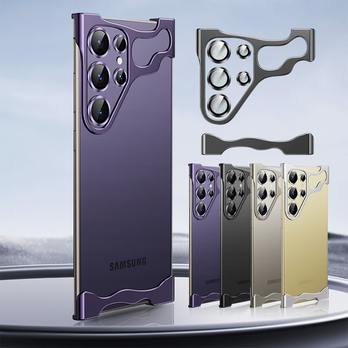 Titanium Metal Corner Frame Luxury Bumper Case For Galaxy S Series